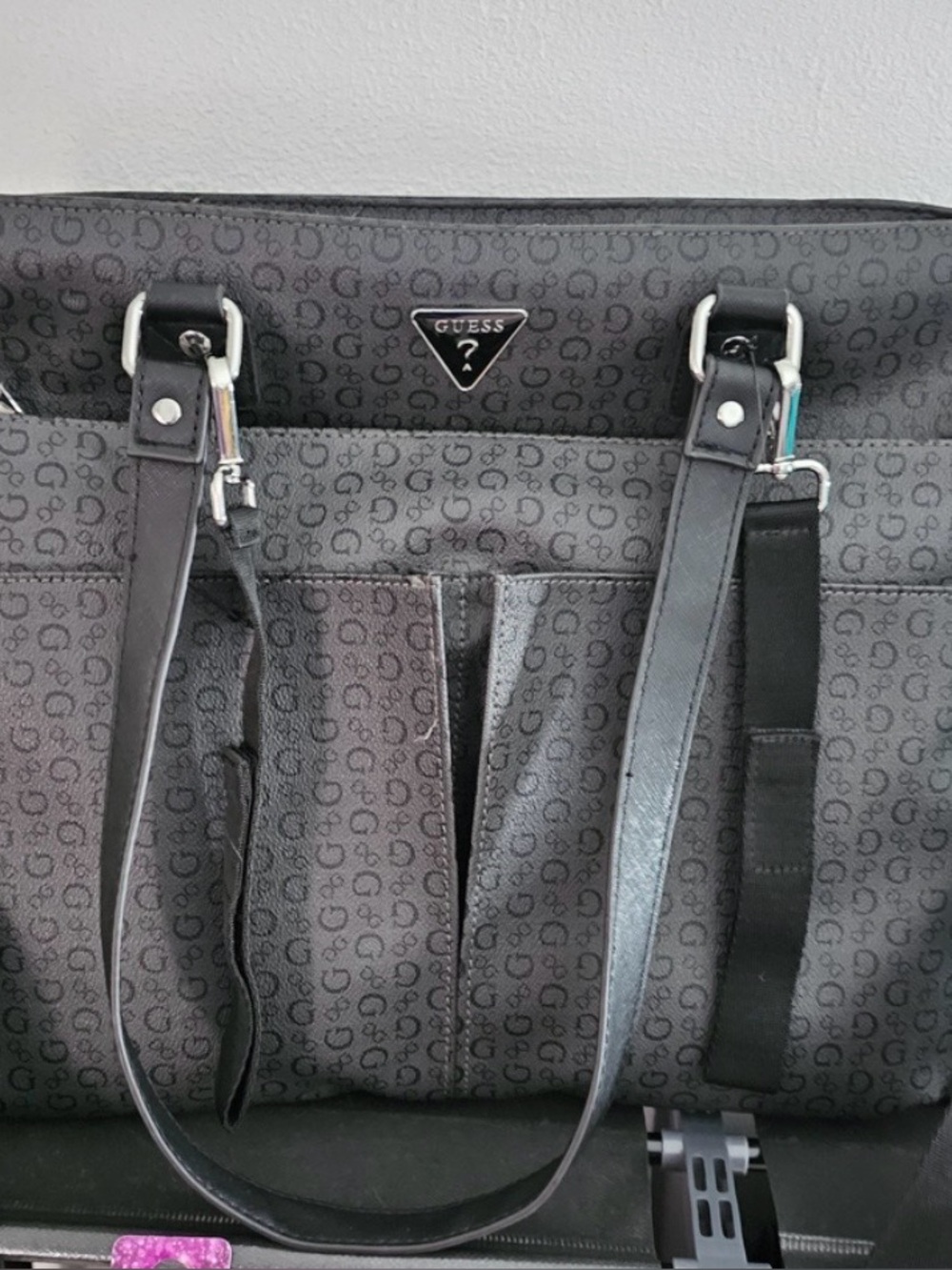 GUESS Charcoal diaper/tote/travel bag